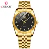 Relojes Chenxi Cx-004A para Hombre y Mujer Impermeable Reloj de Negocios H Reloj Transfronterizo Reloj Dorado para Pareja