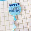 Decoración de pastel para hornear globo aerostático de arcoíris nube molino de viento ins bandera de inserción para pastel de feliz cumpleaños