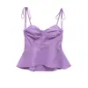 Comercio Exterior Transfronterizo Spot 2025 Estilo Europeo y Americano Moda Femenina Versátil Tops Multicolores Tubos y Tirantes