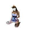 Lencería sexy PinYuan, pura y deseable, lindo uniforme de sirvienta, seductor y apasionado, fácil de quitar, talla grande, bata sin espalda qqny