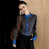 Camisa Gris Original de Comercio Exterior para Mujer, Corte Holgado, Top Adelgazante de Manga Larga, Ropa Casual de Trabajo Primavera Temprana 2025, Venta al por Mayor Transfronteriza