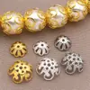 Banho de Cobre com Ouro Real Cor Dourada 18K Conserva Cor Recorte Suporte para Flores Tampa de Flor Espaçador DIY Pulseira de Contas Feita à Mão Acessórios de Joias