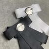 Pajarita estilo Chanel estilo coreano broche de cuello con lazo pedrería cinta pin para cuello de camisa otoño e invierno accesorios para suéter pin