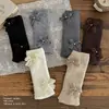 Zapatos Shang Mian Calentadores de Pierna de Algodón para Niños Invierno y Otoño Calientes Engrosados Calcetines Afelpados Estilo Coreano Niñas Lazo de Perla Capa Base Cubre Pantorrillas