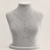 Cadena de bikini con borlas de circonita y diamantes de imitación para mujer, joyería transfronteriza europea y americana, estilo playero, informal, para verano