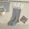 Meias de Bezerro Maillard Outono e Inverno Femininas com Renda Grande Meias para Botas Meias Largas Estilo Ballet Primavera e Outono Meias Largas Longas
