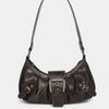 Bolso de Hombro Retro de Cuero Bicolor Estilo Maillard Estilo Wasteland Estilo Hot Girl de Venta Caliente Transfronterizo de Primavera