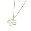 Joia popular transfronteiriça da Amazon colar com pingente elegante doce amor ao redor corrente de clavícula feminina com zircônia incrustada em cobre