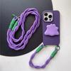 Case de Celular com Cordão de Roxo Escuro Monstro Suporte Cruzado para Apple 15/14promax iPhone13 Premium 12/11 Mulheres