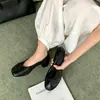 Zapatos de tacón bajo estilo francés de piel de oveja para mujer, punta redonda, tacón grueso, con lazo, adecuados para el trabajo o el ballet, estilo Mary Jane