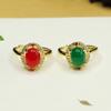 Anillo de Calcedonia Verde Hielo Aiyu Anillo de Dedo de Ágata Roja Nuevo Estilo Chino Venta al por Mayor de Fábrica Dropshipping S4012603