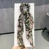 2025 Nuevo Scrunchie Floral Retro Estilo Coreano Goma para el Pelo Pañuelo de Seda Cuerda para el Cabello Diadema Banda Elástica para Mujer