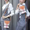 Bolso Bandolera Mini de Moda con Acentos de Cuero, Nuevo Estilo 2025, Versátil, Gama Alta, Elegante Bolso Pequeño para Teléfono, Bolso de Cuadros