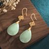 Novedad de verano 2021, accesorios de palacio, pendientes antiguos, pendientes con borlas de jade hetiano, pendientes antiguos de cheongsam chino.