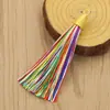 Franja de fio de ouro metálico 8cm, franja decorativa, pingente de roupa, ornamento de bola com parafuso, franja para marcador de página, atacado