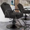 Nuevo Modelo de Silla de Peluquería Reclinable para Corte de Cabello y Afeitado, Asiento Engrosado, Giratoria y de Altura Ajustable, Acero Inoxidable, para Peluquería y Tintes