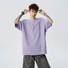 Camiseta Multicolor Estilo Retro Americano Desgastado para Hombre, Verano Cuello Redondo Manga Corta, Diseño Único Casual Manga Media Ropa Interior