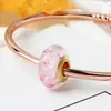 Huiyue joyería nueva serie larga Flor de Durazno accesorios para pulsera cuentas de vidrio flor agujero grande hilo cuentas de cristal