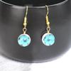 Aretes frescos directos de fábrica elegantes aretes de gota de flor de durazno rosa natural gancho para la oreja joyería de Jingdezhen estilo flor seca