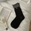 Calcetines Rayados de Estilo Coreano con Bloques de Color de Nuevo Estilo Primavera y Verano para Mujer, Calcetines de Algodón de Media Pantorrilla para Primavera y Otoño con Puños de Doble Canalé y Diseño Único de Botón