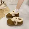 Maobokenga Calçados de Algodão com Velcro Versátil Sapatos de Solado Grosso Pelúcia Retro Inverno 2026 Quente Laço Novo Antiderrapante