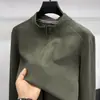 Sudadera con media cremallera de forro polar cepillado de doble cara para hombre, nueva colección otoño/invierno 2026, cuello alto, retiene el calor, cálida, manga larga, capa base