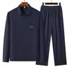 Conjunto de Camisa de Manga Larga para Hombre, Estilo Chino de Verano Ropa de Alta Gama para Hombre, Atuendo de Verano para Papá, Casual Sin Planchar para Personas de Mediana Edad y Mayores