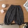 Calças Bloomers de Seda Gelada e Linho para Crianças no Verão, Calças Florais Soltas e Frescas Anti-Mosquito, Respiráveis e Finas, Leggings para Bebês para Homens e Mulheres