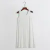 Vestido de Modal Verano Falda Base Delgada Holgado Aspecto Adelgazante Enagua Interior para Mujer Vestido Chaleco con Enagua Interior Antitransparente