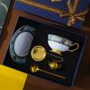 Juego de Taza de Café y Platillo de Cerámica Hueso de China Estilo Europeo de Alta Calidad, Taza de Té Vintage, Juego de Caja de Regalo Exquisita de Gama Alta para Inauguración de Casa