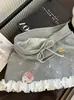 Falda de Encaje con Puntadas y Graffiti Dulce Estilo Coreano para Mujer Verano Nueva Ajustada con Sentido de Diseño Adelgazante
