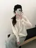26 Otoño Nuevo Estilo Top Estilo Coreano Cuello Henley Medio Botón Tejido Hueco Transpirable Manga Larga Suave Agradable a la Piel Camiseta Base para Mujer
