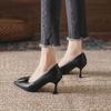 Tacones Altos Estilo Francés para Mujer, Boca Baja Elegante, No Abrasivos, Punta Fina, Hebilla Cuadrada Versátil, Tacones de Aguja, Zapatos de Mujer, Nuevo Estilo Primavera y Otoño 2026
