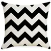 Funda de Almohada Estampada de Lino Geométrico en Blanco y Negro Simple Decorativa para Sala de Estar Escandinava Cubierta de Cojín para Oficina Mesita de Noche