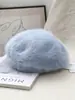 Boina Versátil de Color Sólido Mezclada con Pelo de Conejo para Mujer, Sombrero de Artista Versátil Casual de Invierno, Elegante y Cálido Sombrero de Calabaza