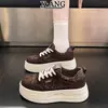 Zapatos de Plataforma con Suela Gruesa de Cuero Genuino para Aumentar la Altura para Mujer 2026 Otoño/Invierno Nuevos Versátiles Ligeros Casuales Deportivos Zapatos Blancos para Mujer