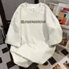Camiseta Simples de Manga Curta com Estampa de Letras para Mulheres Verão 2026 Estilo Coreano Estilo Preppy Casual Solta Comprimento Médio Top Ins