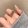 Lindo anillo con forma de animal de perro de primavera moda personalidad anillo de alto sentido diseño nicho viento frío dedo índice