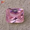 DIY pedra rosa correspondente zircônio Chanfragem retangular pedra nua zircônio AAA atacado cz pedra nua gema colorida vendas diretas da fábrica