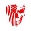 Pegatinas de calavera con la bandera estadounidense transfronteriza para coche, pegatinas reflectantes impermeables con rayas de calavera, pegatinas decorativas personalizadas.