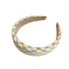 Diadema de Verano Fresca Blanca Amarilla para Mujer Estilo Nuevo 2025 Diadema de Esponja Sello de Cabello Simple Elegante Adorno para el Cabello