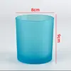 Venta al por mayor del fabricante Taza para Velas DIY Contenedor de Vidrio Escarchado de Colores Taza Vacía para Aromaterapia Portavelas Romántico para Dormitorio Logo