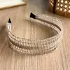 Diadema Bohemia de Paja Calada, Diadema de Verano de Ala Ancha Alta, Pinza para el Cabello Tejida Estilo Vacaciones, Disponible para Compra Mixta por Lote