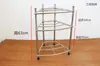 Soporte de lavabo de acero inoxidable, estante de suelo para lavabo, estante de tres-cuatro esquinas, estante de lavabo multicapa, estante de almacenamiento para cocina y baño