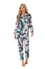 Conjunto de Ropa para el Hogar Estilo Europeo y Americano, Pijama para Mujer, Suministro de Comercio Exterior, Cárdigan de Satén, Manga Larga, Moda Casual de Otoño