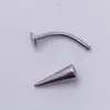 Varilla Curvada de Fondo Plano de Acero Inoxidable Varilla de Repuesto de Rosca Externa Simple Joyería para Piercings Europeos y Americanos Clavo de Labio Clavo de Ceja Accesorios DIY