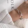 Pulsera de Plata de Ley 925 Multicapa Empalmada para Mujer, Estilo Coreano, Estilo Simple de Estudiante, Diseño Minimalista de Nicho, Pulsera de Amistad Personalizada