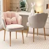 Silla con forma de flor, silla de maquillaje para el hogar, taburete de celebridad de internet de lujo ligero, respaldo simple, silla de manicura, silla de tocador para dormitorio para niñas