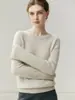 Suéter 100% cachemira pura para mujer, cuello redondo, corte holgado, versátil, diseño minimalista, con un tacto suave y cómodo, de manga larga, estilo pull-over, perfecto como capa base
