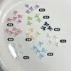 Joias de Arte para Unhas com Laço de Fita Estéreo Colorido Dinâmico Gravata Borboleta de Macaron Diamante de Unha de Resina Acessórios de Unha Vestíveis